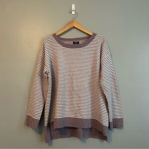 Jones New York Lavender Striped Sweater